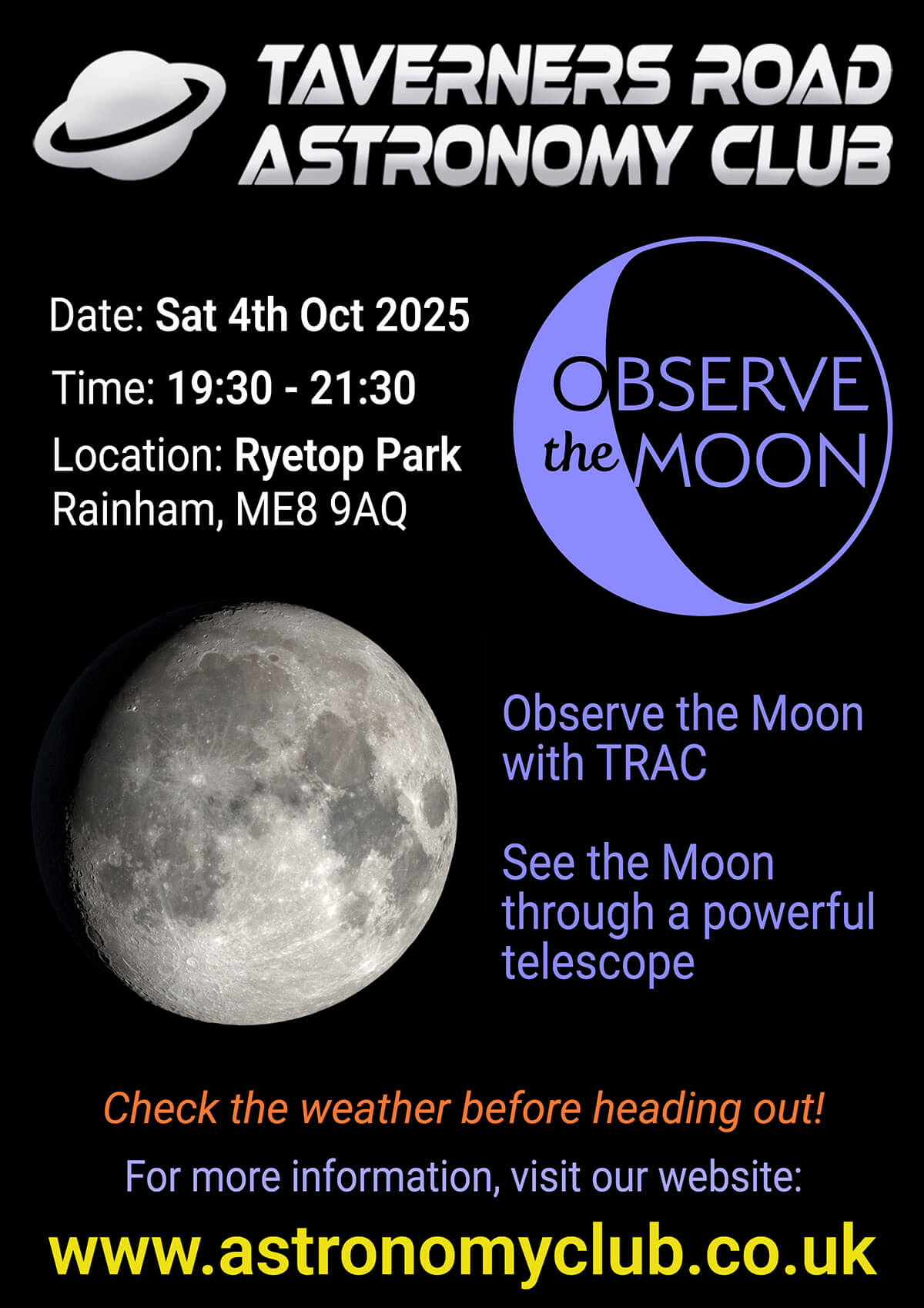 TRAC - Observe the Moon Night Poster - 04 Oct 2025