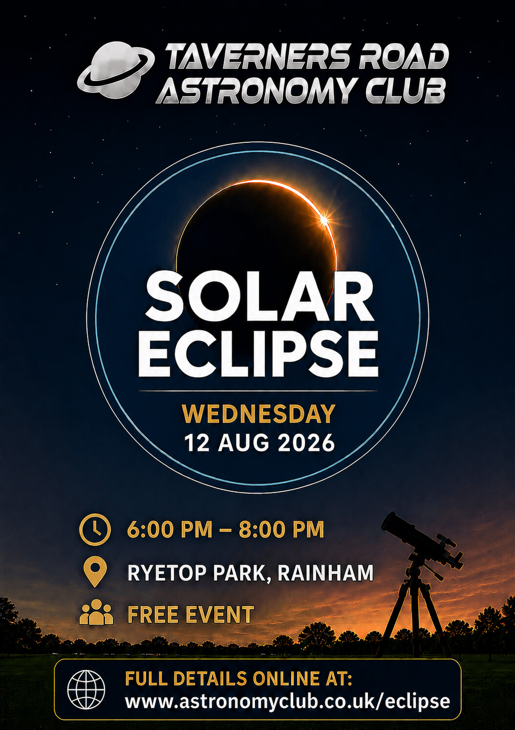 TRAC - Partial Solar Eclipse - 12 Aug 2026