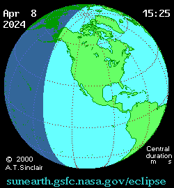 Total Solar Eclipse (2024) Moon Shadow Animation