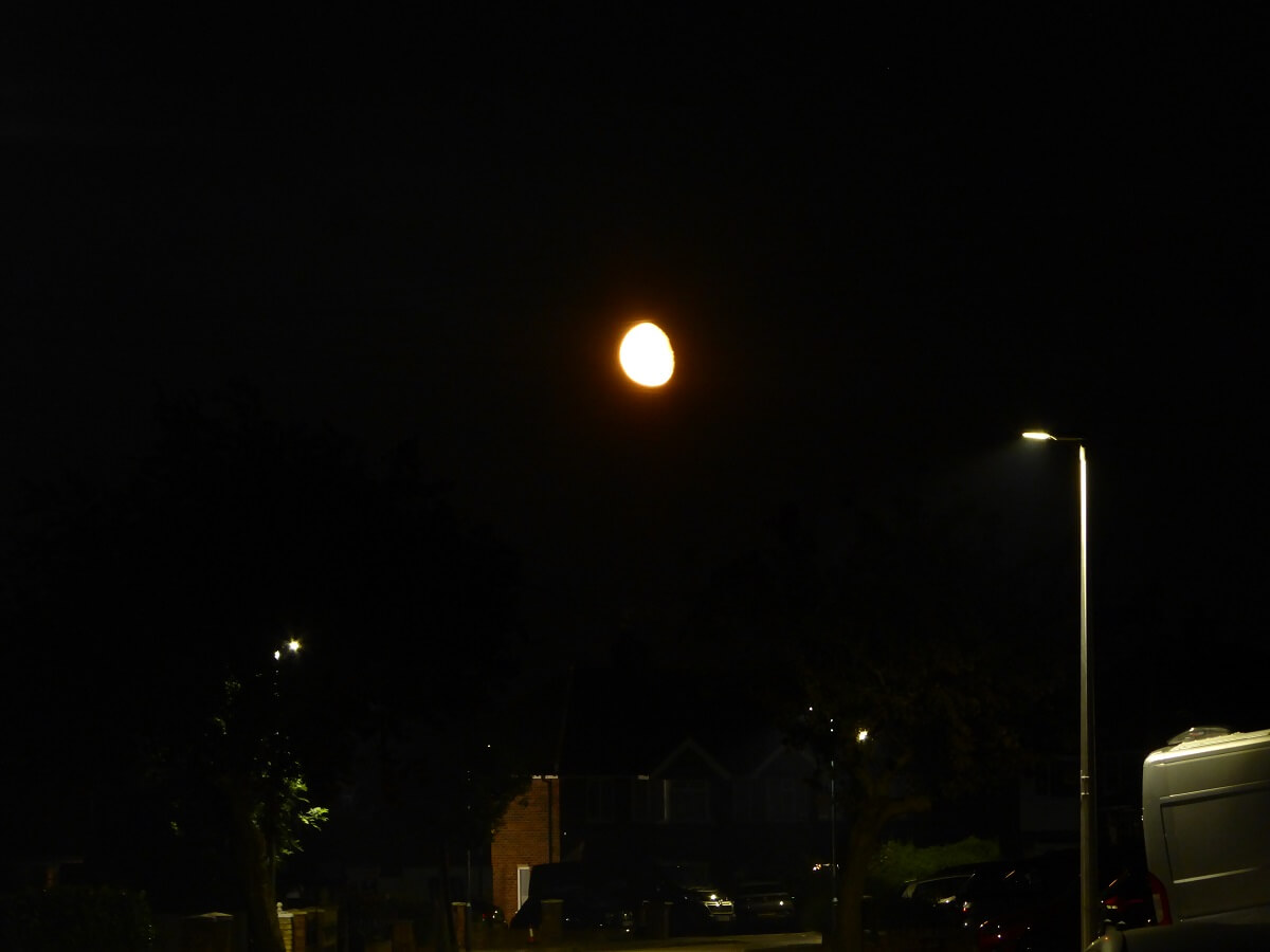 Orange Moon as seen from the street (zoomed) - 26 Jun 2024