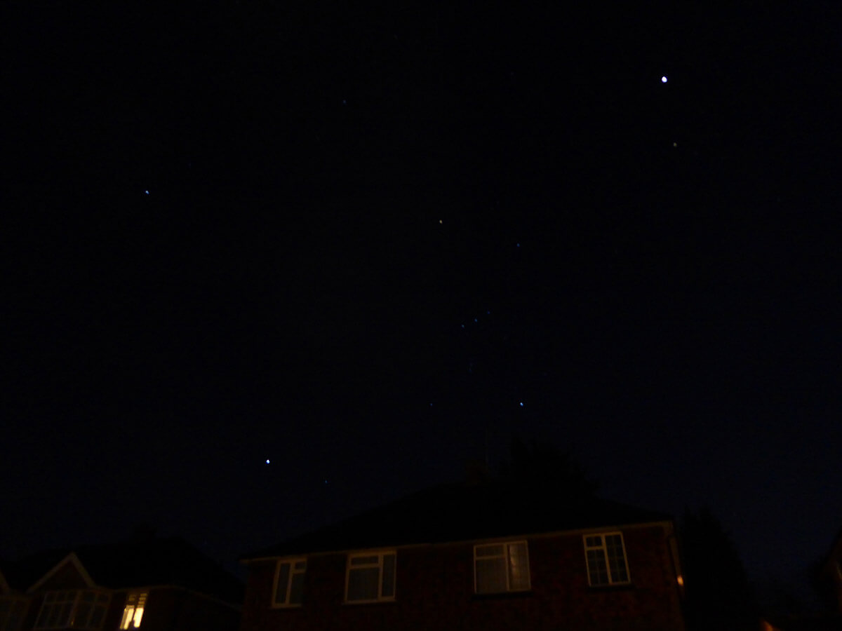 Winter Triangle< Orion, and Jupiter - 07 Jan 2025