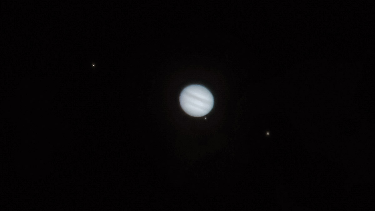 Jupiter and Ganymede Emerging after Transit - 20 Jan 2025