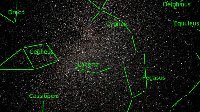 2025 Summer Night Sky (North-East) [Annotated] - 01 Aug 2025