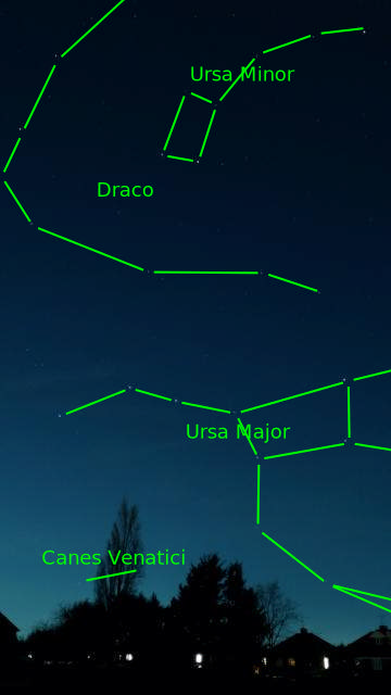 The Plough and Ursa Minor with Polaris [Annotated] - 21 Nov 2025