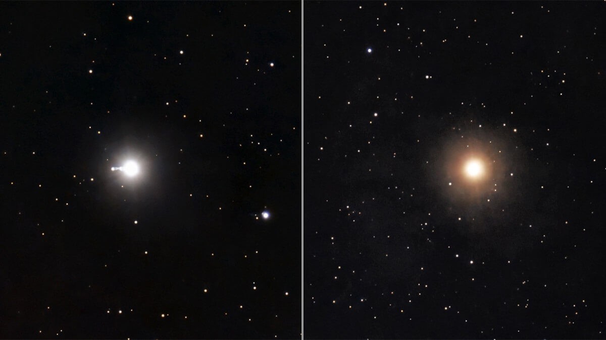 Rigel and Betelgeuse - Seestar S50 - 24 Feb 2026