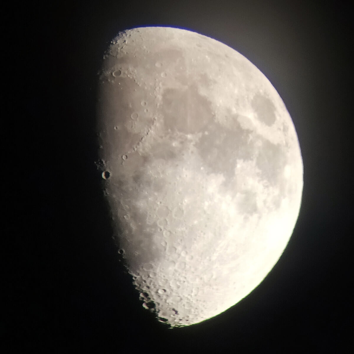 Moon at First Quarter (Celestron Inspire 90 mm Test) - 20 Sep 2026