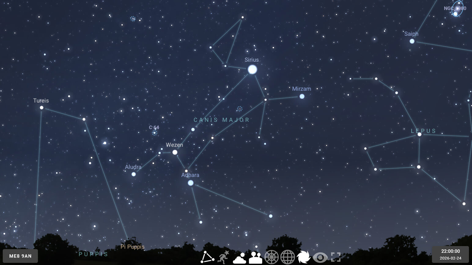 Sirius in Canis Major - 24 Feb 2026
