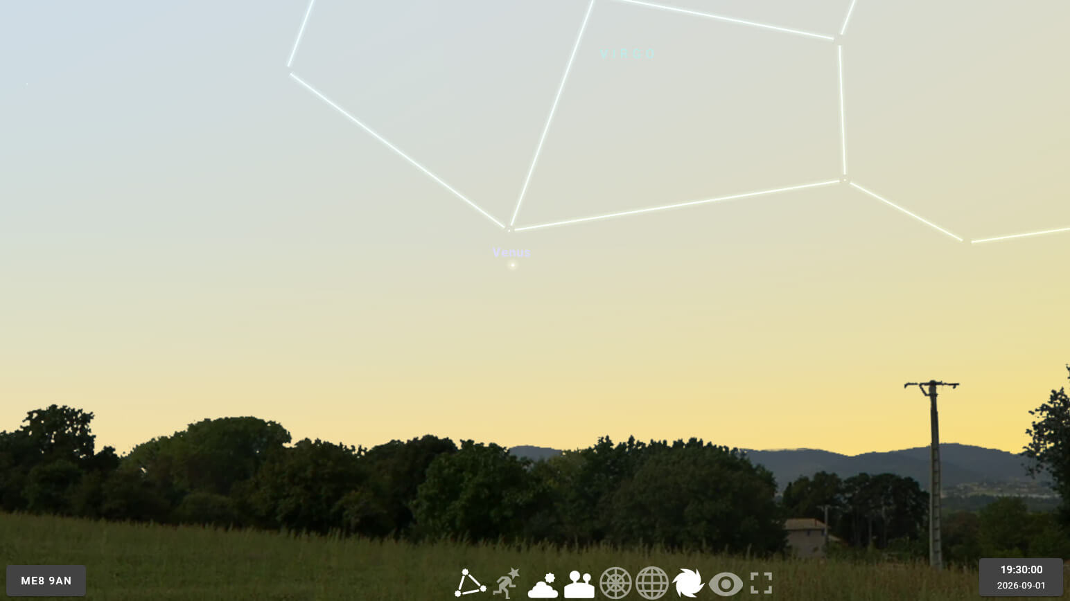 Venus close to Spica - 01 Sep 2026