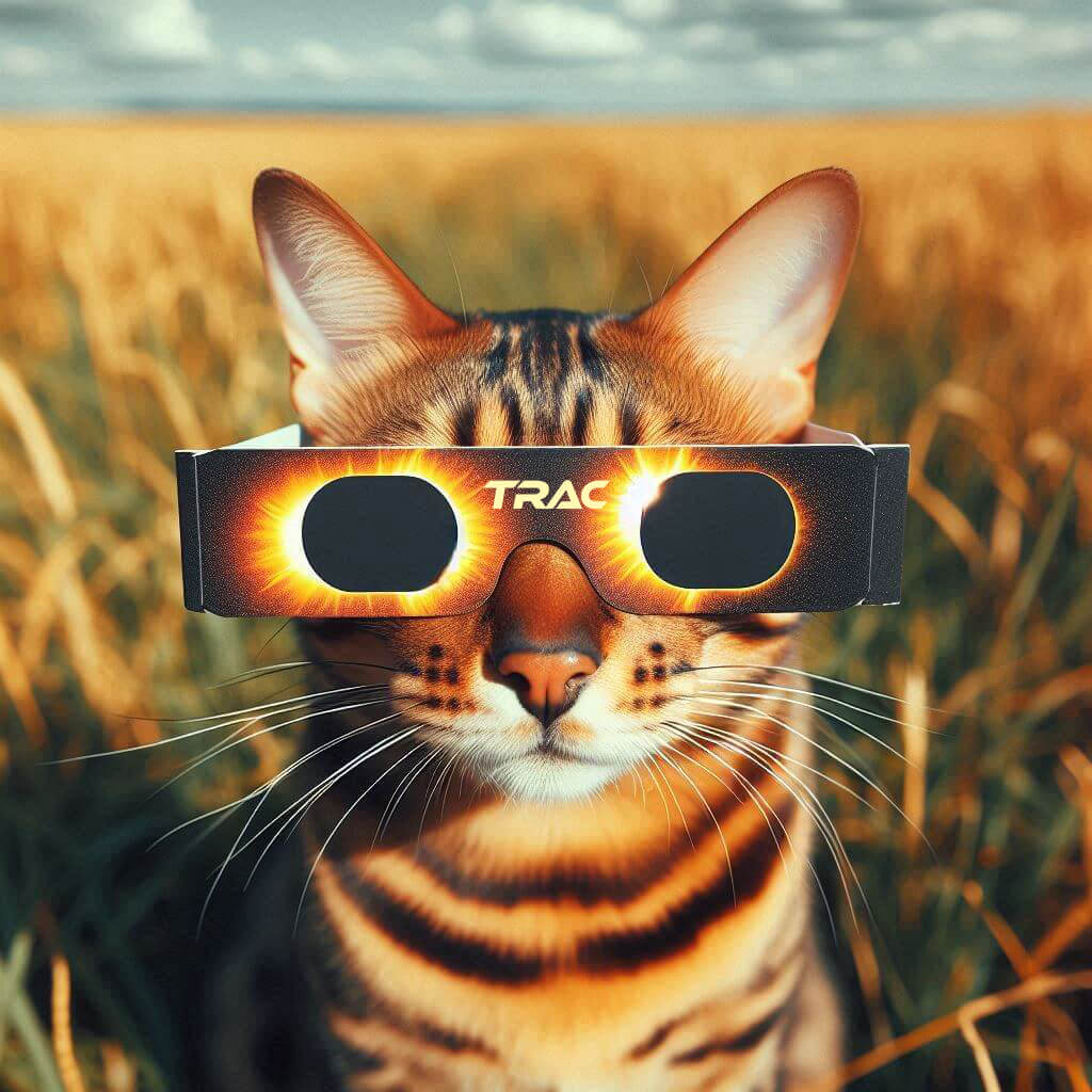 Zak - Bengal Cat Wearing Solar Eclipse Glasses