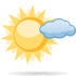 Mostly sunny