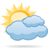 Mostly cloudy